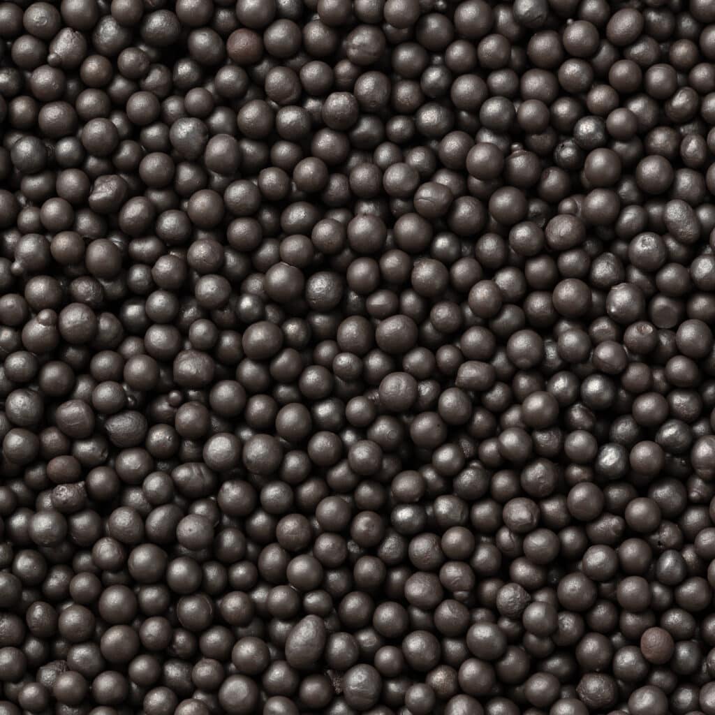 High Carbon Steel Shot - Close-up of WS390 metal abrasives for surface treatment