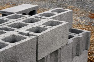 Concrete block textured